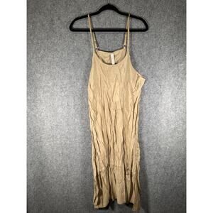 Pretty‎ Angel Dress Women S Brown Linen Blend Midi Lagenlook hippie minimalist3